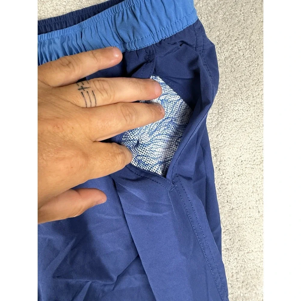 Peter Millar Seaside Swim Trunks Mens Blue Mesh Lined Resort Water Pool XL